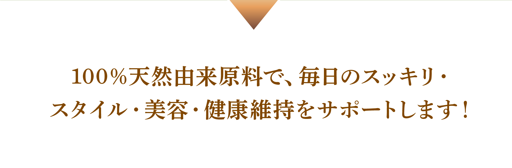 100%天然由来原料で、毎日のスッキリ・スタイル・美容・健康維持をサポートします